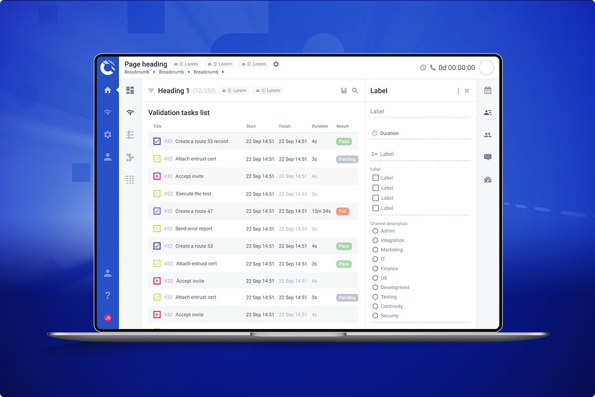 SaaS design system: templates